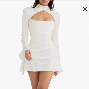 Toira Long Sleeve Satin Corset Minidress - House of CB